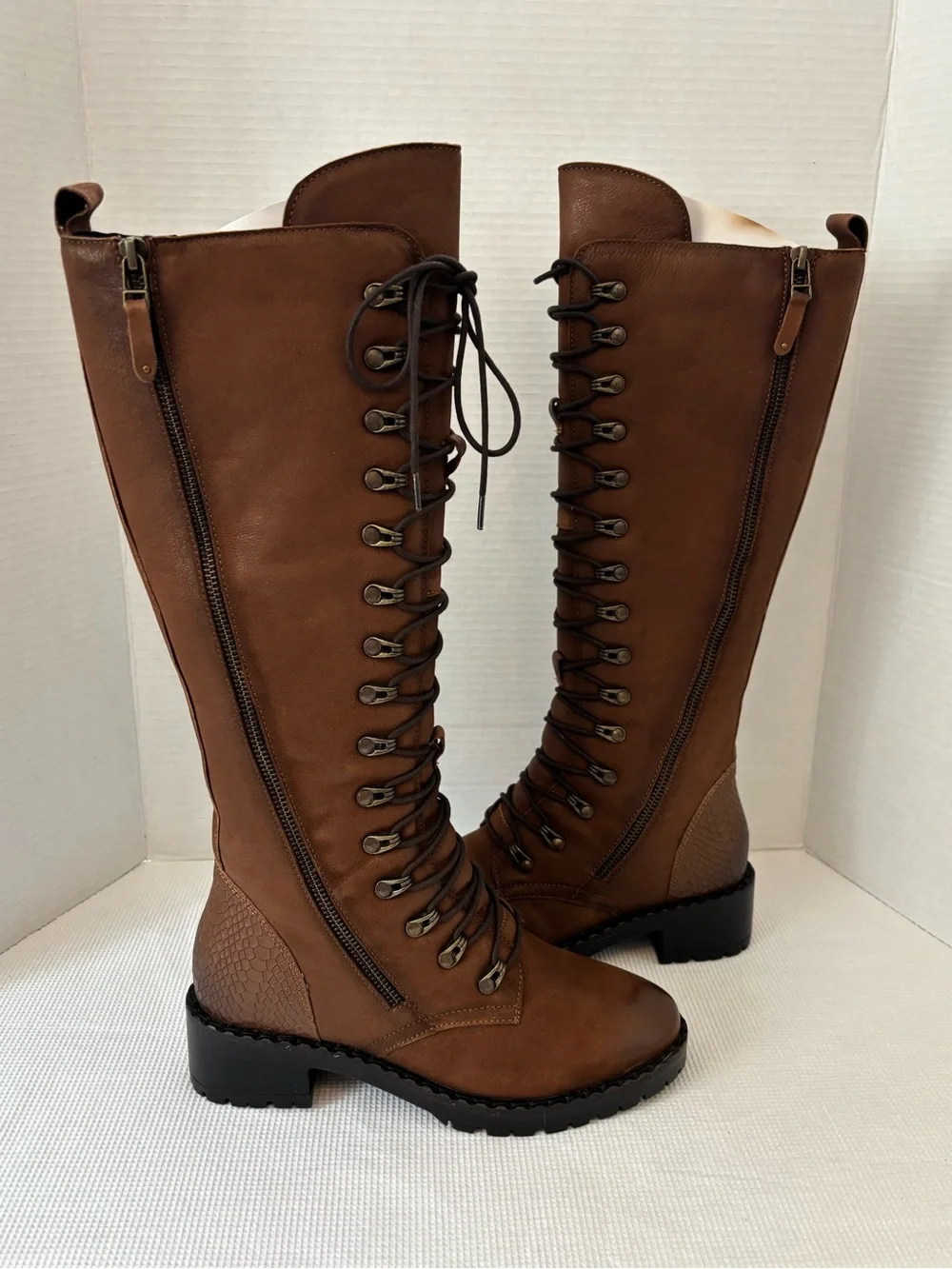 Women's Brown Lace-Up Over-the-Knee Boots